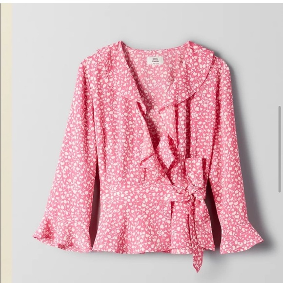 Aritzia Tie Front Blouse - Picture 2 of 5